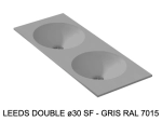 Plan vasque double lavabo circulaire ⦰ 30 cm sur mesure Largeur 100 à 201 x P 40 à 51 cm Finition lisse 10 couleurs au choix, Anti bactérien Résine Akrytan® Livraison Offerte.